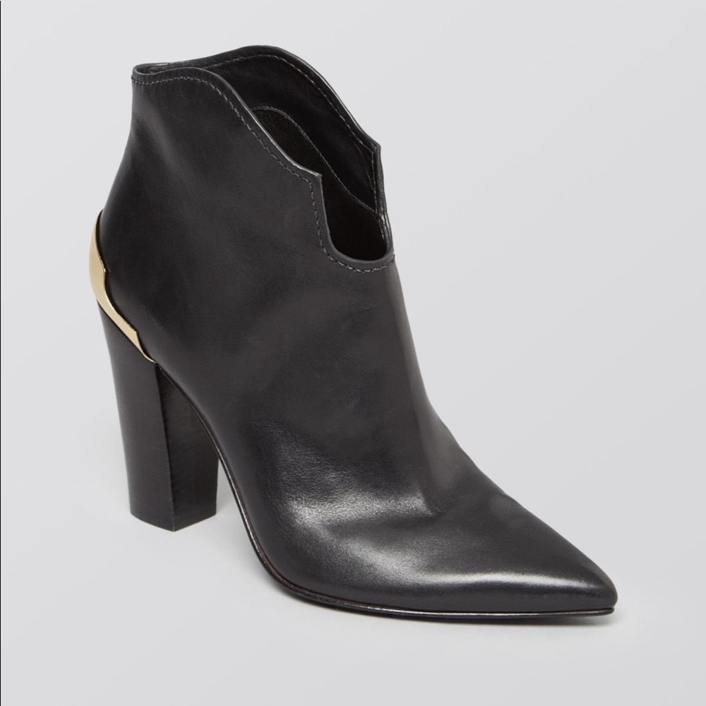 Sigerson Morrison Vesta Booties w/ gold hardware